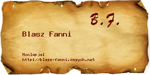 Blasz Fanni névjegykártya